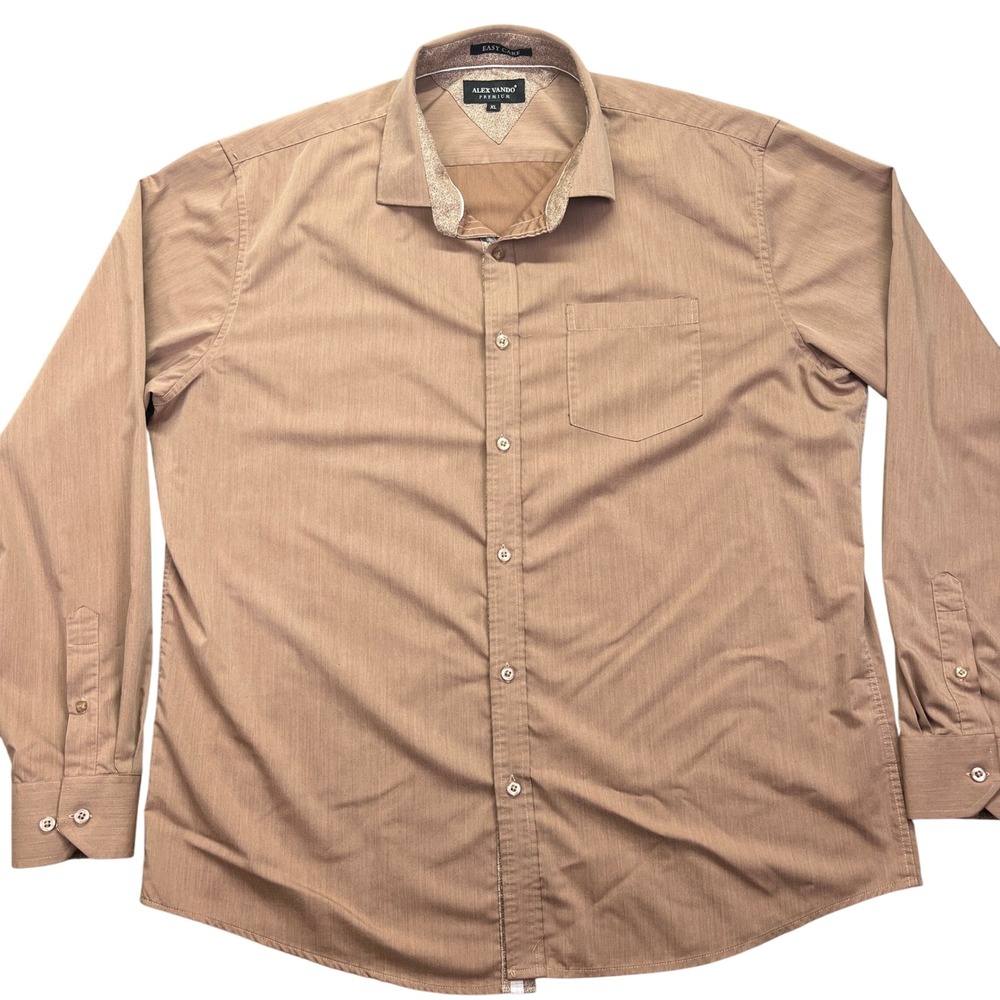 Alex Vando Bamboo Blend Easy Care Dress Shirt Wrinkle-Free Long Sleeve XL